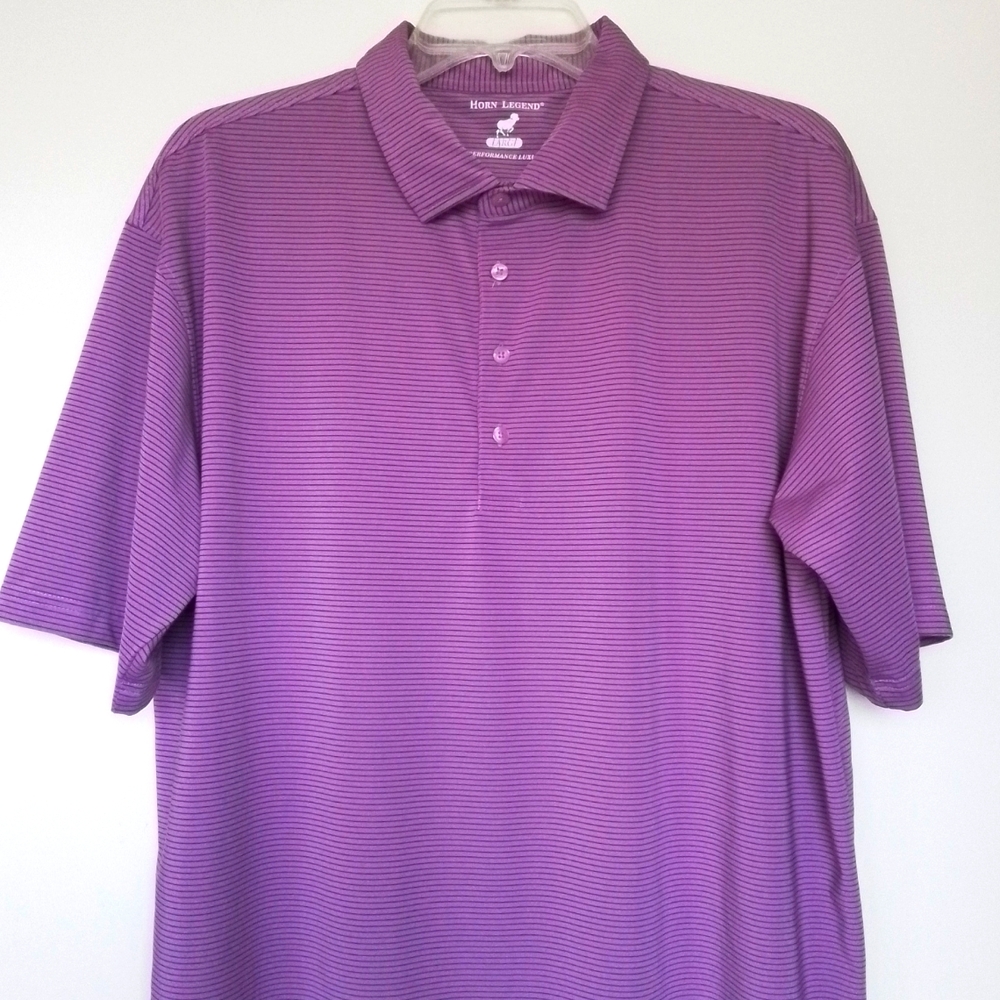 Horn Legend Performance Luxury Light Purple Short Sleeve Polo Size Large